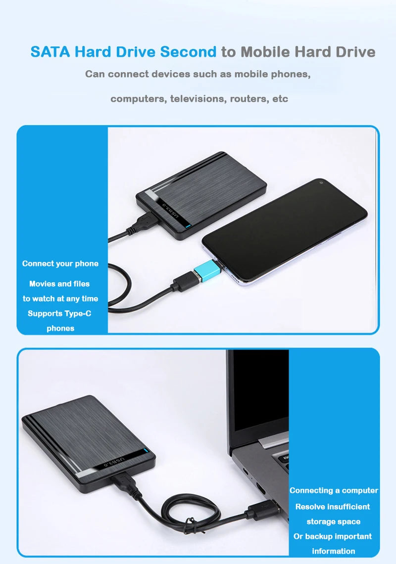 UTHAI 2.5-inch SSD Solid State Mechanical Serial Port SATA Toolless Micro Interface USB 3.1 External Mobile Hard Disk Case
