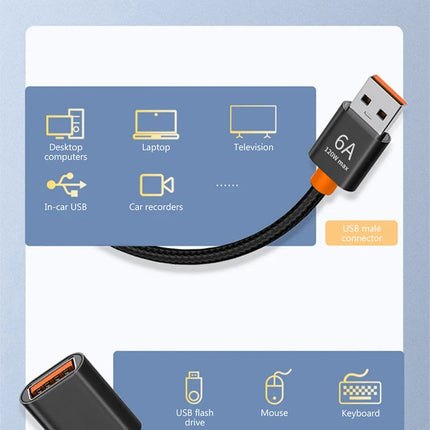 6A USB 3.0/2.0 USB Extension Cable for Smart Laptop PC TV Xbox One SSD USB Extension Cable Extender Cord Mini Fast Speed Cable