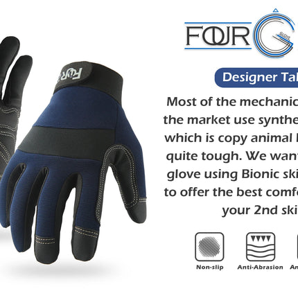 1 Pair High Dexterity Work Gloves for Men and Women - Touch Screen Compatible, Excellent Grip for Multipurpose Use