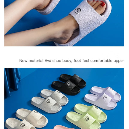 Fashion Women's Slippers Indoor Soft Sole Cartoon Bear Print Slides Bathroom EVA Indoor Men Summer Outdoor Cool Shoes Couple