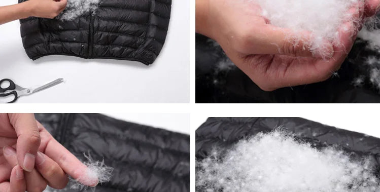 Coat Ultralight Sleeveless Puffer Vest Jacket Ultra Thin Warm Lightweight Down Jacket Waistcoat Winter Men Duck Down Vest Coats