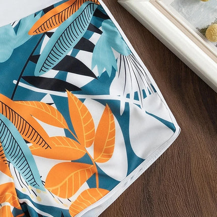 2023 Halter Bikini Set Short Swimsuit Women High Waist Swimwear Female Printed Bathers Swimming Bathing Swim Suit Beachwear