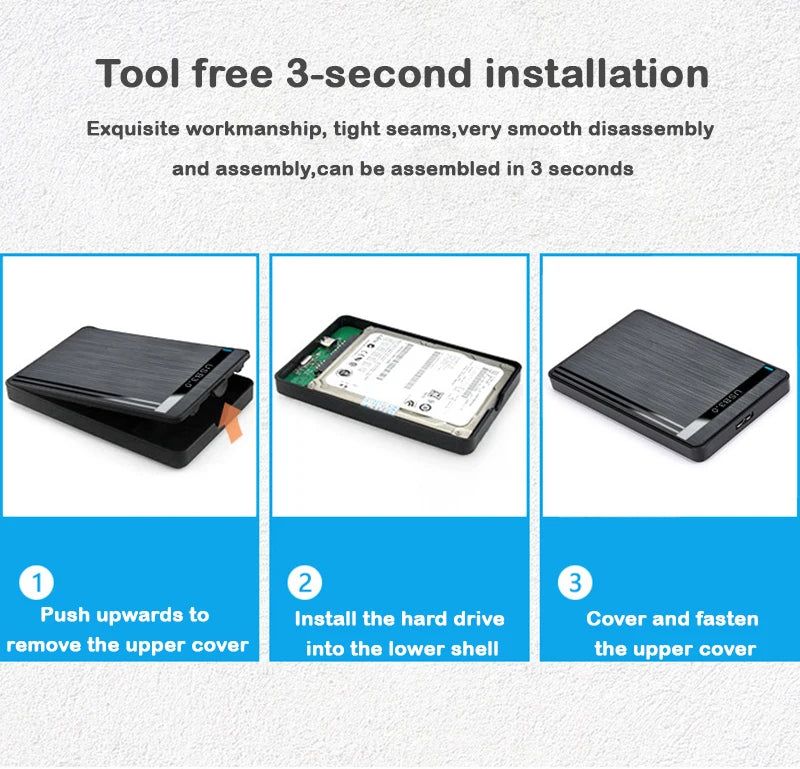 UTHAI 2.5-inch SSD Solid State Mechanical Serial Port SATA Toolless Micro Interface USB 3.1 External Mobile Hard Disk Case