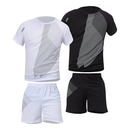 2/6 Pack Plus Size Men's Quick-drying Short-sleeved Shorts Suit Men's Leisure Sports Running Fitness T-shirt Joker Shorts Teen