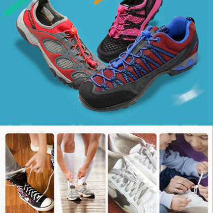 1Pair Shoelaces for Sneaker Elastic No Tie Shoe Laces Stretching Lock Lazy Laces Quick Rubber Shoelace Round Shoestrings