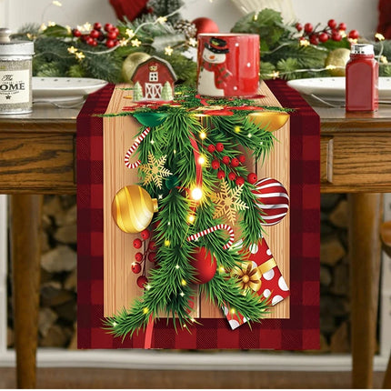 2024 Christmas Table Runners Merry Christmas Decoration for Home Tablecloth Table Cover Xmas Gifts Navidad Noel New Year 2025