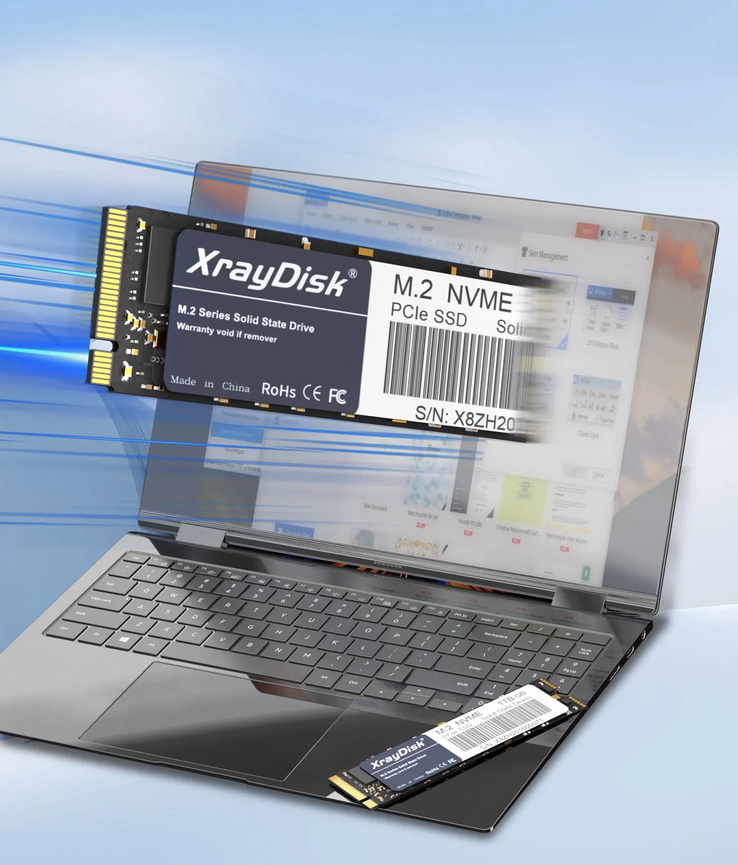 XrayDisk M.2 SSD PCIe NVME 128GB 256GB 512GB 1TB Gen3*4 & 4*4 Solid State Drive 2280 Internal Hard Disk HDD for Laptop Desktop