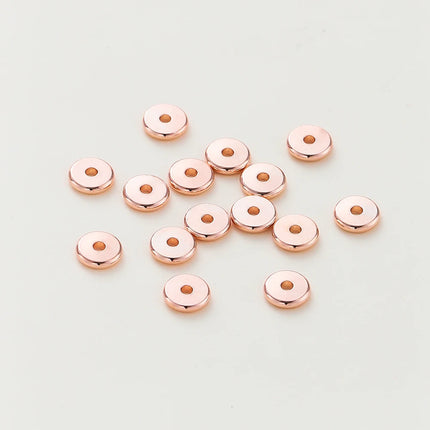 14K/18K Gold Plated 10-30Pcs 3/4/5/6/8mm Spacer Beads for DIY Necklace Bracelet Jewelry Making Supplies Accessories Wholesale