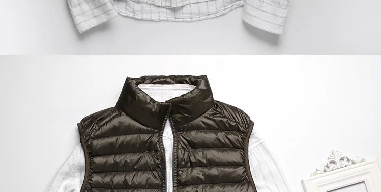 Coat Ultralight Sleeveless Puffer Vest Jacket Ultra Thin Warm Lightweight Down Jacket Waistcoat Winter Men Duck Down Vest Coats