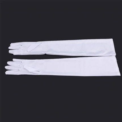 Long Satin Gloves for Women, Mittens, Monochromatic, Women's Fashion, Evening and Prom Costume, Autumn and Winter