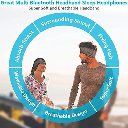 2024 Bluetooth Earphones Sports Sleeping Headband Elastic Wireless Headphones Music Eye Mask Wireless Bluetooth Headset Headband
