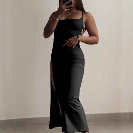 2024 explosive new dress summer high sensibility halter strap Spice Girl bag hip dress