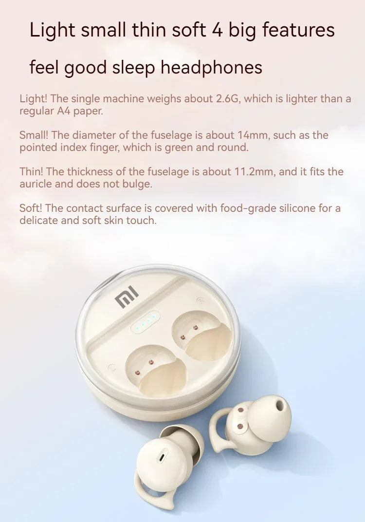 XIAOMI TWS Wireless Earbuds Bluetooth5.3 Sleeping Headphone Mijia Invisible Mini Earphone Noise Cancelling Comfortable Headset