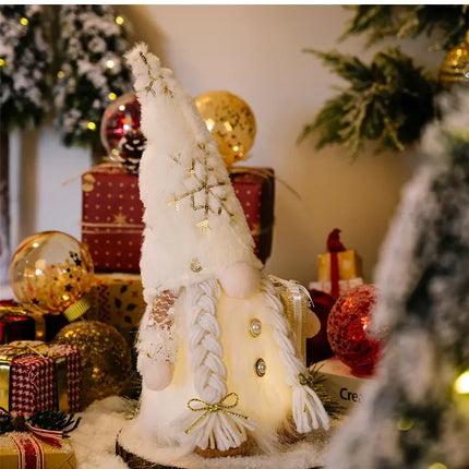 1~4pcs 2024 Christmas Doll Elf Knitted Gnome with Led Night Light Christmas Decorations for Home Xmas Navidad New Year 2025 Gift