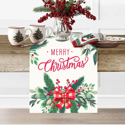 2024 Christmas Table Runners Merry Christmas Decoration for Home Tablecloth Table Cover Xmas Gifts Navidad Noel New Year 2025