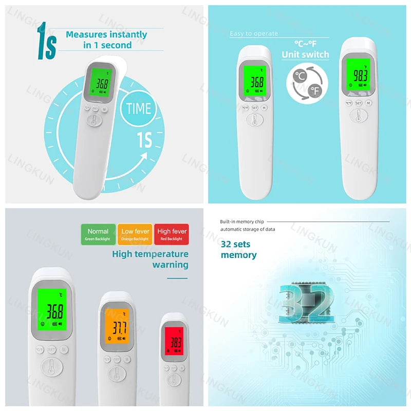 Infrared Fever Thermometer Medical Household Digital LCD Infant Adult Non-contact Laser Body Temperature Ear Thermometer
