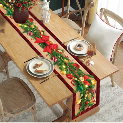 2024 Christmas Table Runners Merry Christmas Decoration for Home Tablecloth Table Cover Xmas Gifts Navidad Noel New Year 2025