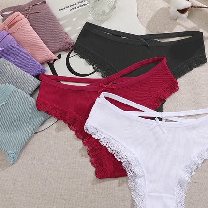 4PCS Women's Cotton Briefs Sexy Female Underpants Elasticity Comfortable Underwear Panties Lingerie S-XL  Solid Color Intimate