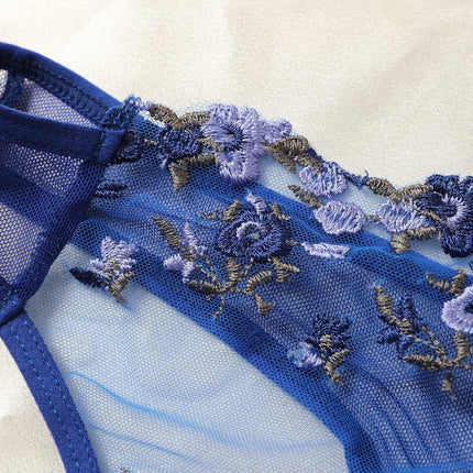 2-Pieces Fancy Sexy Lingerie Set Woman Semi-Sheer Women's Underwear Embroidery Beautiful Bra And Panty Sets Erotic Outfits
