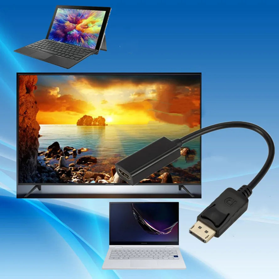 1080P DP to HDMI-compatible Cable Adapter Male To Female For HP/DELL Laptop PC Display Port to HDMI-compatible Cord Converter