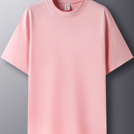 100% pure cotton summer high-end brand men's short sleeve round neck fashionable style half sleeved top breathable T-shirt