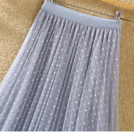 Tutu Tulle Long Maxi Skirt Women Fashion 2023 Korean Cute Pink High Waist Pleated Skirt Mesh Female Lady Aesthetic Faldas