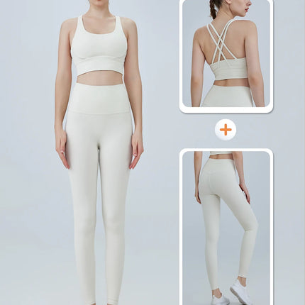 2 Piece Yoga Clothes Women's Tracksuit Athletic Wear Pilates Fitness Suit Gym Workout Push Up Clothes Sports Bra Leggings Suit