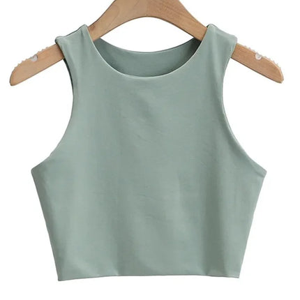 2023 Summer Fashion Women Sexy Slim Tops O-neck Sleeveless Double Nylon Ladies Good Quality Tank Tops 6 Colors