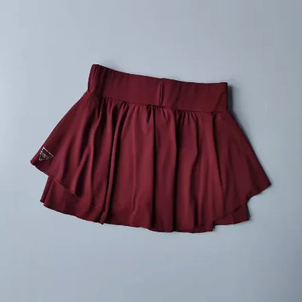 Sports Skirt Fake Two-Piece Running Skirt Womensummer Quick Drying Hip Covering Light Proof Breathable Tennis Yoga Skirt Pants