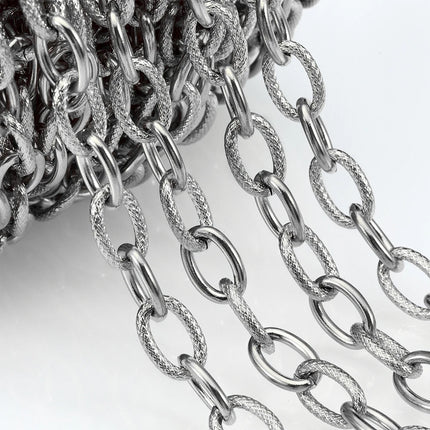 1M NO FADE Stainless Steel Square Link Chain for DIY Necklace Bracelet 6.5mm Rolo Cable Link Chains Jewelry Making Supplies Bulk