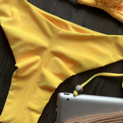 2025 New Sexy Triangle Bathing Suit for Women Brazilian Bikinis Halter Swimwear Push Up Swimsuit Metal Chain Beach Bikini Set