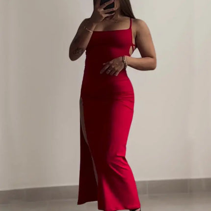 2024 explosive new dress summer high sensibility halter strap Spice Girl bag hip dress