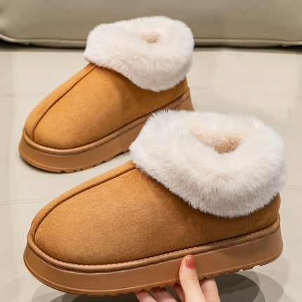 2025 High Quality of  Women's Fashion Snow Boots Fluffy Plush Faux Fur Soft Slippers Winter Indoor Comfortable Home men's Shoes