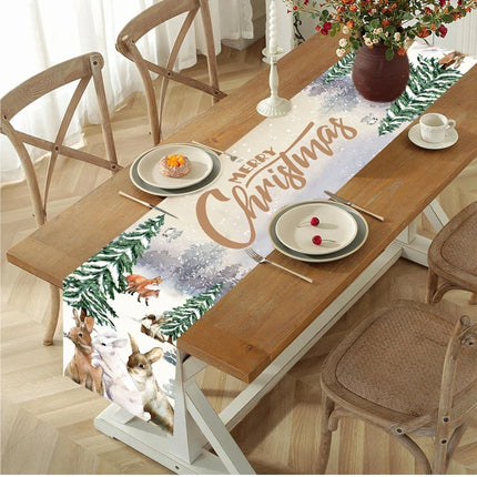 2024 Christmas Table Runners Merry Christmas Decoration for Home Tablecloth Table Cover Xmas Gifts Navidad Noel New Year 2025