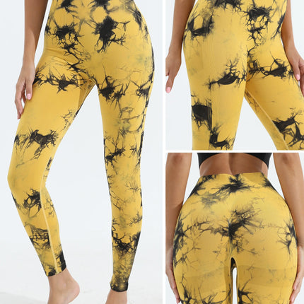 Women's Tie Dye Seamless Yoga Leggings High Waist Scrunch Butt Lifting Tights Soft&Stretchy Workout Skinny Pants