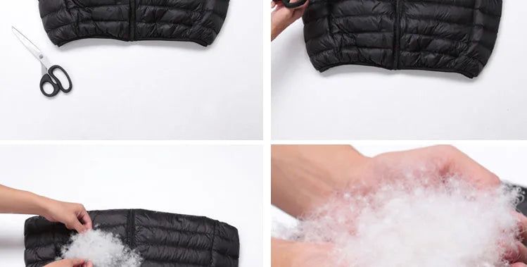 Coat Ultralight Sleeveless Puffer Vest Jacket Ultra Thin Warm Lightweight Down Jacket Waistcoat Winter Men Duck Down Vest Coats
