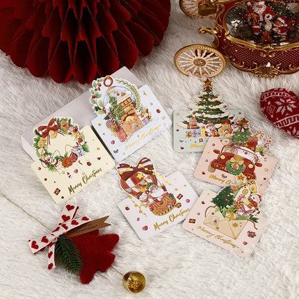 18/12/6PCS  Greeting Cards With Envelope Friend Family Blessing Postcard For Birthday New Year Christmas Gifts Xmas Decoration