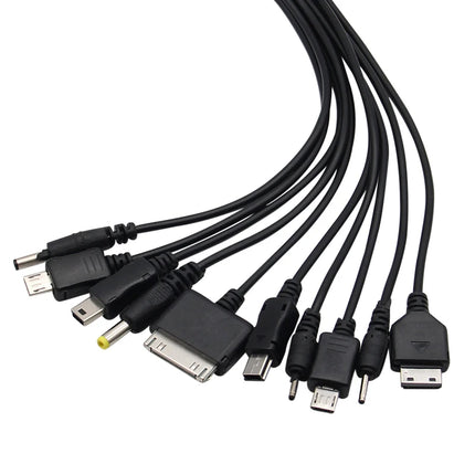 10In1 USB to Multi-ports USB Cable Universal Phone Charging Cable Multi-head Charging Cable Cord For Samsung Nokia Phone Charger