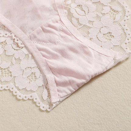 1 Set Elegant Erotic Lace Embroidery Breathable Fabric Lingeries : Push-Up Bra, Low Waist Sheer Panty - Ultimate Valentine's Day