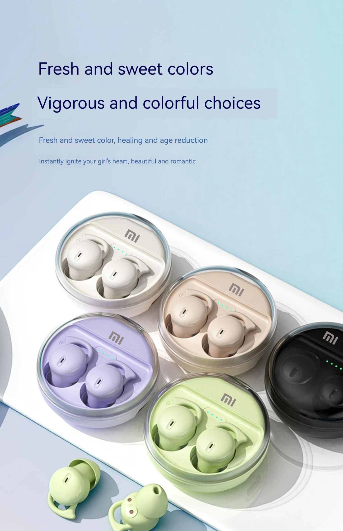 XIAOMI TWS Wireless Earbuds Bluetooth5.3 Sleeping Headphone Mijia Invisible Mini Earphone Noise Cancelling Comfortable Headset