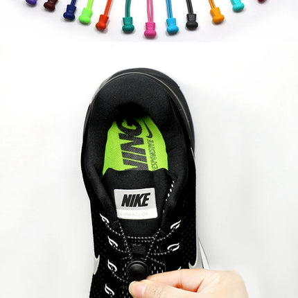 1Pair Shoelaces for Sneaker Elastic No Tie Shoe Laces Stretching Lock Lazy Laces Quick Rubber Shoelace Round Shoestrings