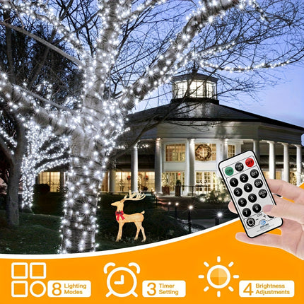 800 LED Christmas Fairy Lights Outdoor/Indoor - Extra Long 80m String Lights with Remote Control, Waterproof IPX4 High Quality, 8 Lighting Modes & Timer, Warm White LEDs, Heavy-Duty Metal Construction for Xmas Tree, Garden, H