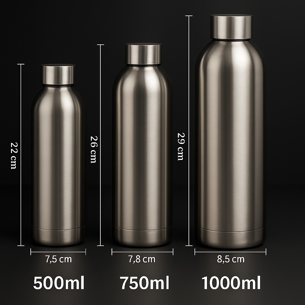 Stainless Steel Water Bottle 500ml/750ml/1000ml – Leakproof Sports Travel Drink Bottle for Gym, Hiking, Cycling & Outdoor