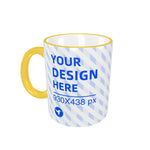 Eco-friendly Ceramic Comfortable Handle Edge Color Mug