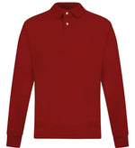 Mens Long Sleeve Polo Shirt Casual Top 2 Button Collared Pique Lightweight
