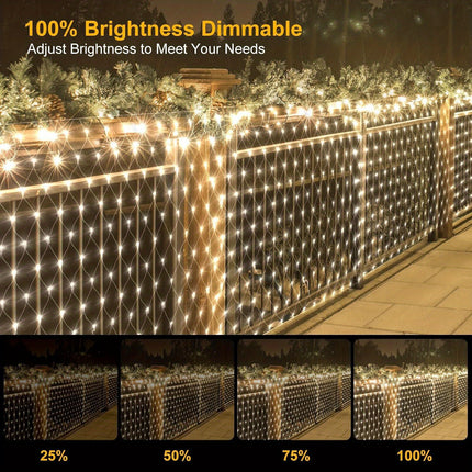 6X2m Large Net Fairy String Lights for Bushes Plug in, 300LEDs Outdoor Net Lights Mesh Lights Garden Tree Lights,, Connectable, with Remote Timer for Xmas Yard