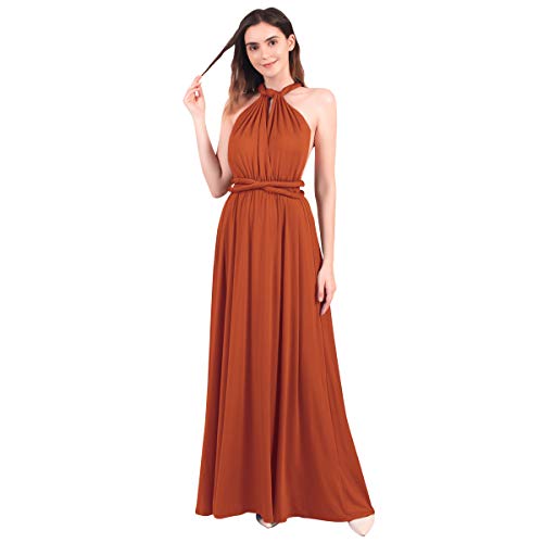 Womens Sexy Convertible Multi Way Wrap Transformer Solid Cocktail Off Shoulder Wedding Bridesmaid Evening Long Maxi Dress Floor Length Bandage Pageant Prom Ball Gowns