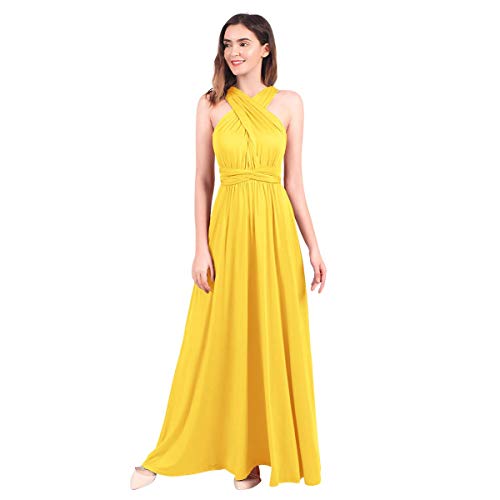 Womens Sexy Convertible Multi Way Wrap Transformer Solid Cocktail Off Shoulder Wedding Bridesmaid Evening Long Maxi Dress Floor Length Bandage Pageant Prom Ball Gowns