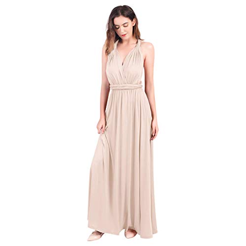 Womens Sexy Convertible Multi Way Wrap Transformer Solid Cocktail Off Shoulder Wedding Bridesmaid Evening Long Maxi Dress Floor Length Bandage Pageant Prom Ball Gowns