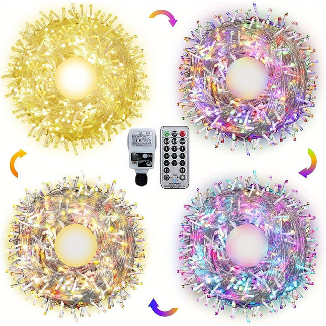 100M Long Lights Outdoor Fairy Lights Plug in, 800LED String Lights Indoor for Room, Diamond LED Shape Garden Tree Lights with Remote Timer, 10M Lead Wire